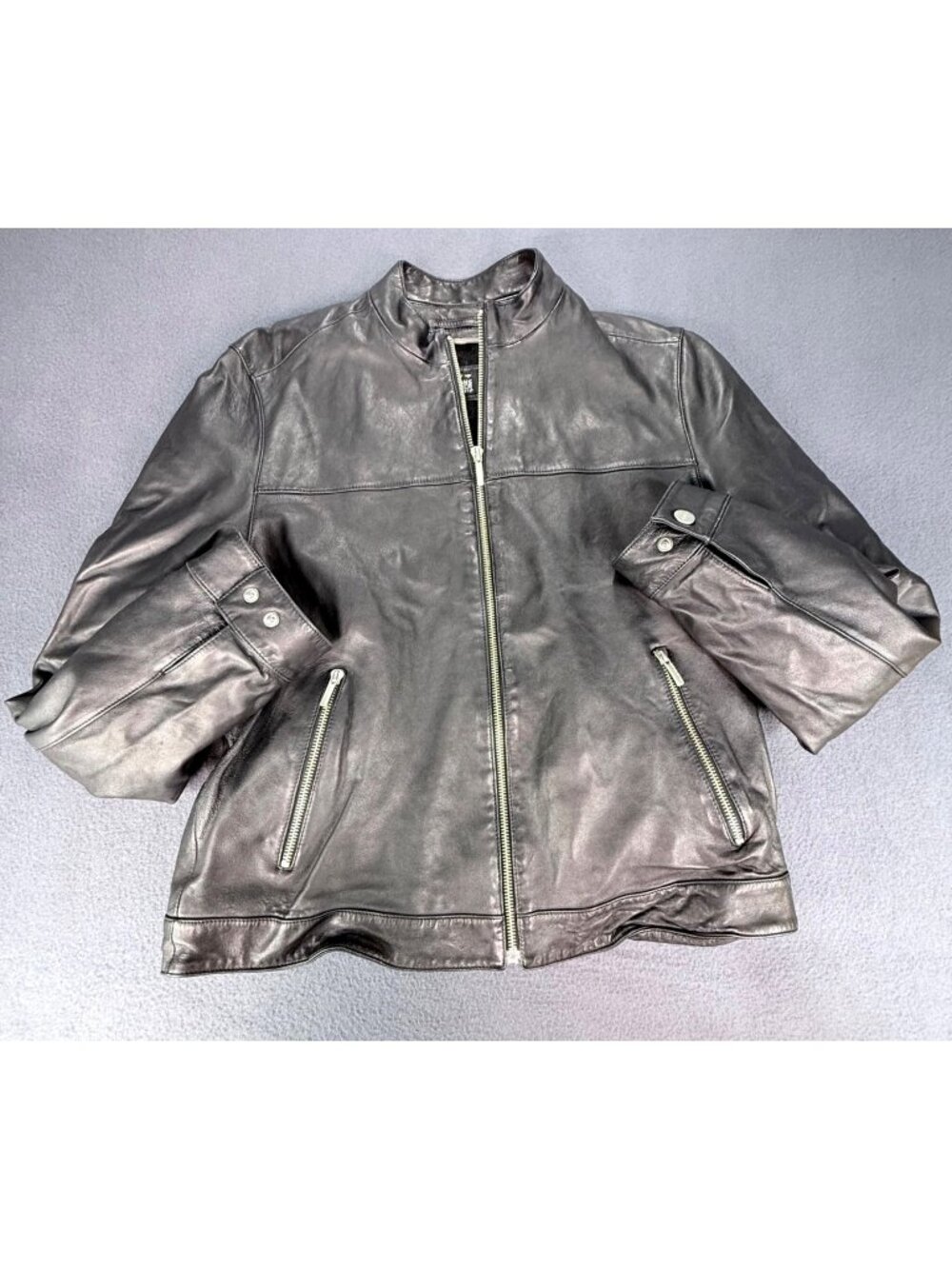 Vtg Wilsons Pelle Studio Cafe Racer Retro Wool Lined Leather Jacket Mens Sz Lrg